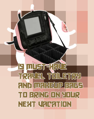 Travel makeup box with mirror